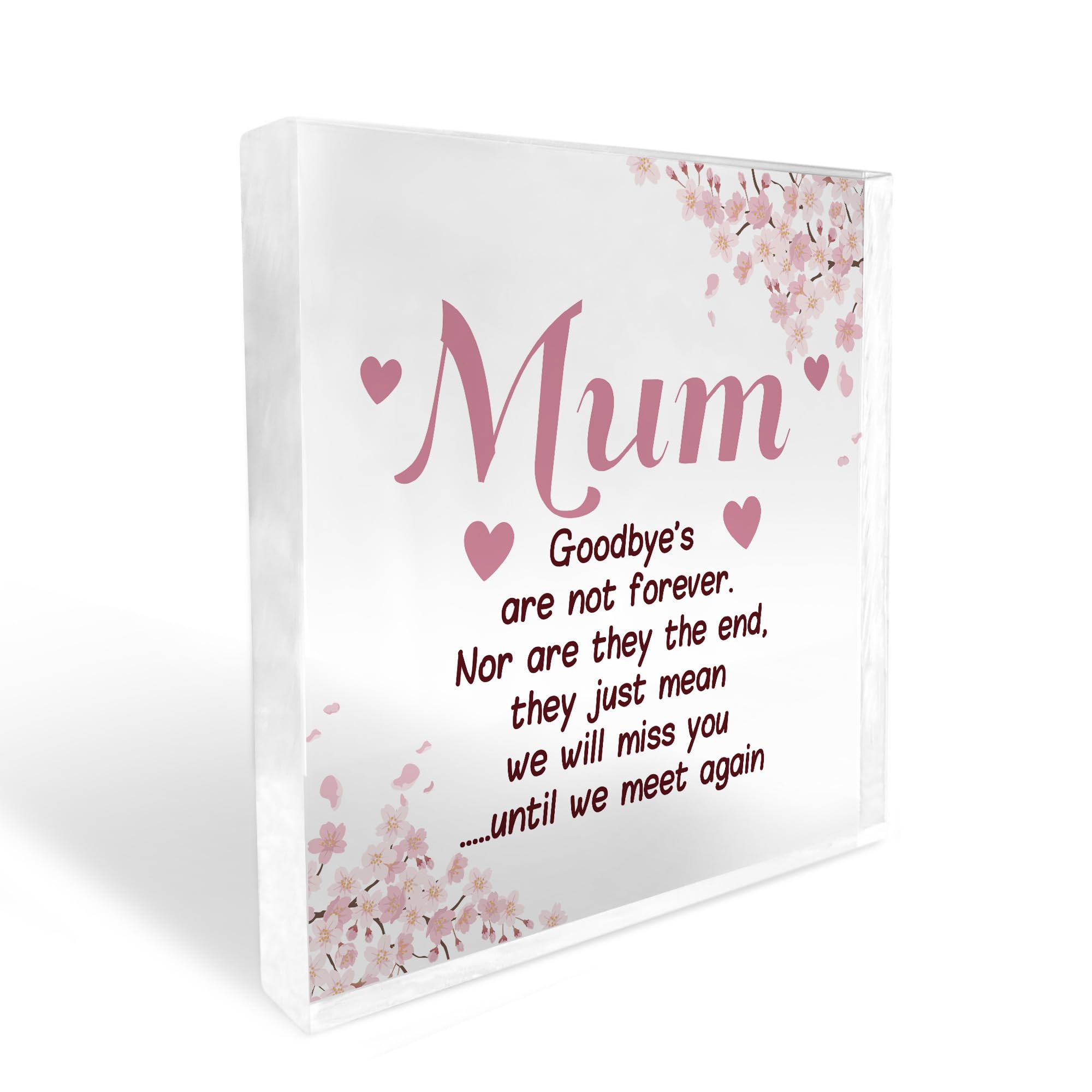 Red Ocean Mum Memorial Plaque For Mothers Day Birthday In Memory Plaque For Mum Acrylic Block Memorial Sign Remembrance Gift For Mum On Mothers Day Keepsake