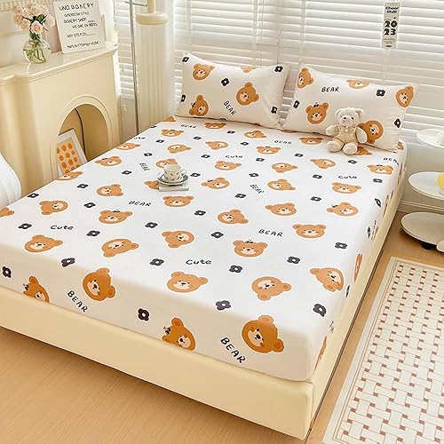 Miniatura 2 de ZIQINPSQ Sábana bajera estampada, cálida y cómoda, protectora de colchón con estampado de animales, funda de cama de bolsillo profundo, elástica en