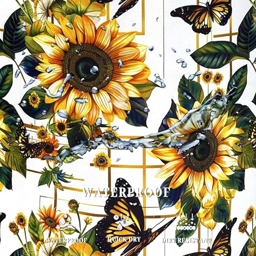 Image of Sunflower Butterfly Laundry Basket Oxford Cloth Hamper 18.9x16.5 Inch | Foldable With Handle Tote Bag Floral Laundry Hamper Clothes Storage Bucket Toy Organizer For Bathroom /Laundry /Bedroom