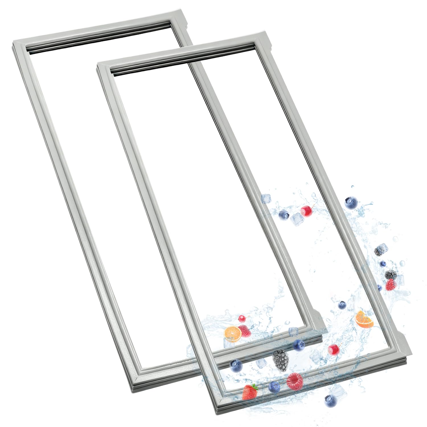 Photo 1 of 2 Pack W10830162 Refrigerator Door Gasket Replacement for Whirlpool, Kenmore, Kitchen-Aid Refrigerator, 39.7"x16.9" Fridge Door Gasket Seal Fit Model WRF535SMBM00, KBFS20EVMS13, IX6HHEXDSM00
