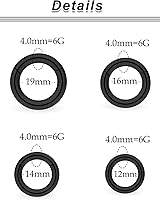 Vista 18 de Ocptiy 6G 8G 12G 14G 16G Anillos de tabique con bisagras Calibradores Túneles Tapones Pendientes Kit de estiramiento de acero quirúrgico con Juego