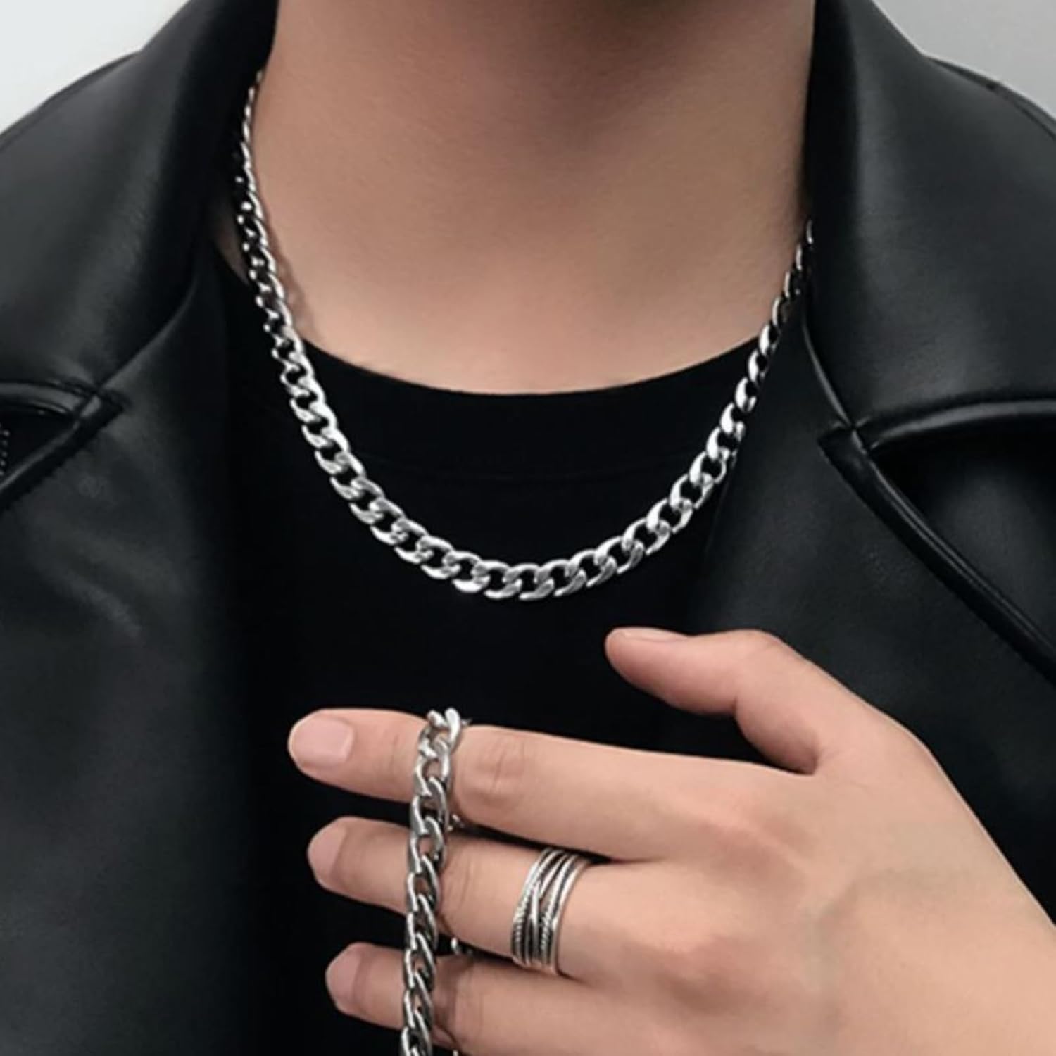 72ore Grandson Gifts From Grandma Necklace Cuban Link Silver Chain Necklace for Men Inspirational Birthday Gifts for Grandson - Image 2