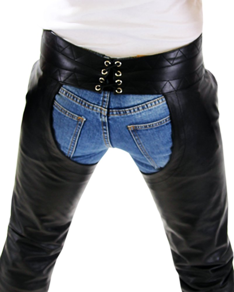 Bockle Chaps Cow-Boy Pantalon en Cuir Hommes Cuir de Bovin Noir | Culotte de peau, Pantalon de cow-boy