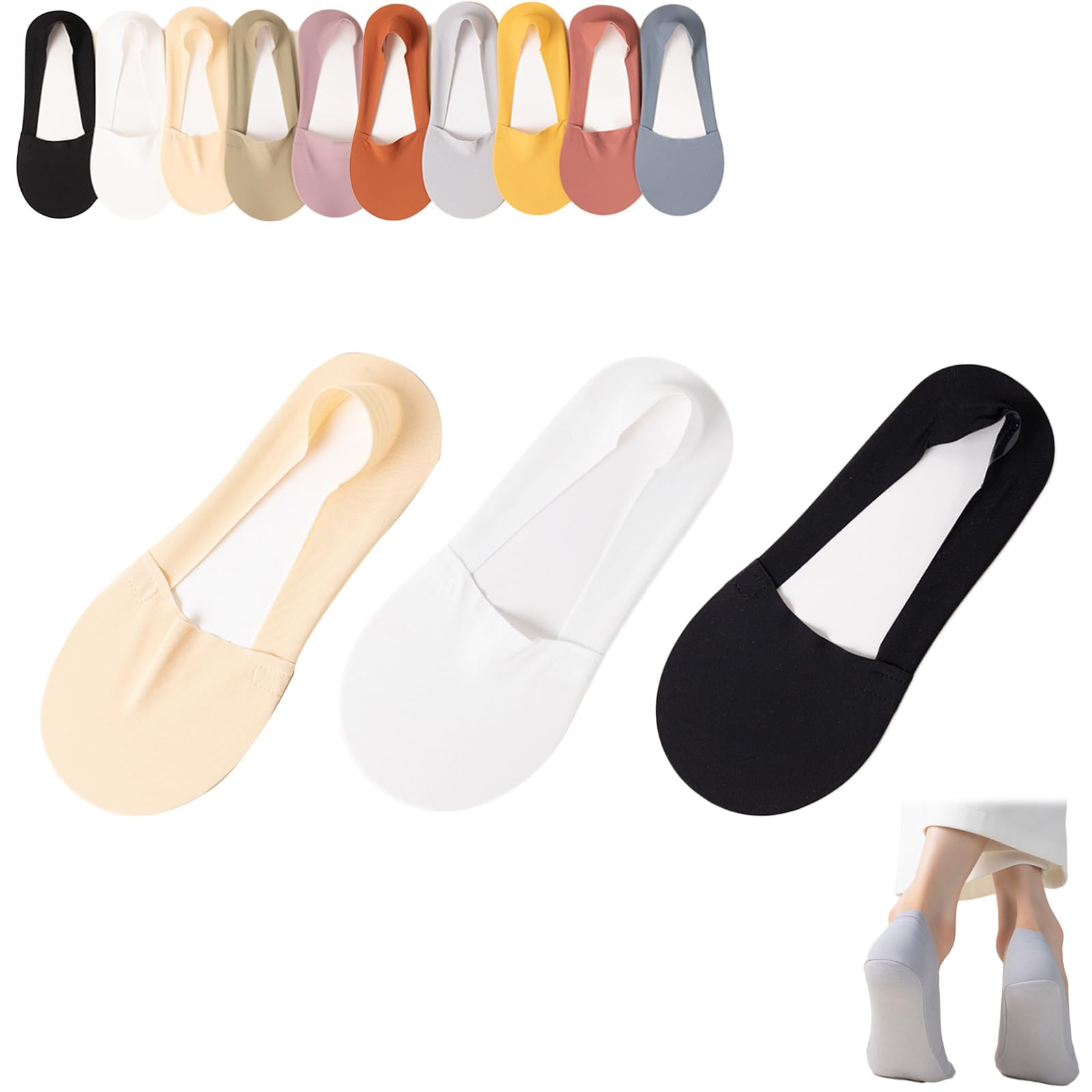 Repertoire Socks, Ultra Low Cut Liner Socks Women No Show Non Slip Hidden Invisible Ultra Thin, Ice Silk Breathable (3pairs-d)