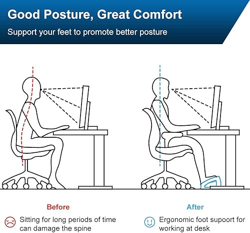 Miniatura 2 de StrongTek Reposapiés ergonómico de madera - Taburete ajustable de 4 ángulos para escritorio, reposapiés de oficina, soporte antideslizante para