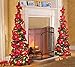 Collections Etc. Lighted Holiday Poinsettia Pull-Up Christmas Tree with Red Poinsettias, White Lights and Greenery