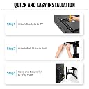 Caprigo Full-Motion TV Wall Mount for 40 to 80 Inch TV’s, Universal Heavy-Duty TV Mounting Stand Bracket with Swivel Rotation, Tilt & Cantilever Adjustments (M480/P6) gallery image