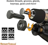 Vista 6 de Kits de reparación de rosca Rotary Thread - Más rápido y fácil de perseguir, restaurar y limpiar roscas internas o externas, todo en un juego