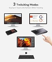 Vista 7 de Conmutador KVM AV Access 1 Monitor 4 Computadoras (3 Computadoras de Escritorio y 1 Portátil), Carga Rápida USB-C para Laptop, Pantalla HDMI