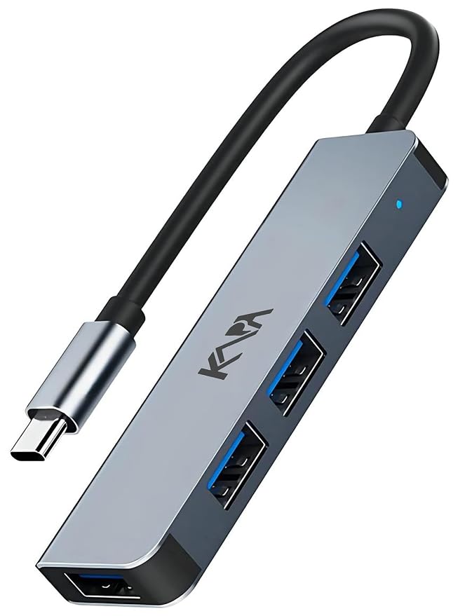Kapa USB C Type HUB 4 in 1 Adapter, Aluminium Multi Port Dongle Type-C to USB 3.0 & USB 2.0 for MacBook, DELL, Lenovo and Other Type C Phones & Devices