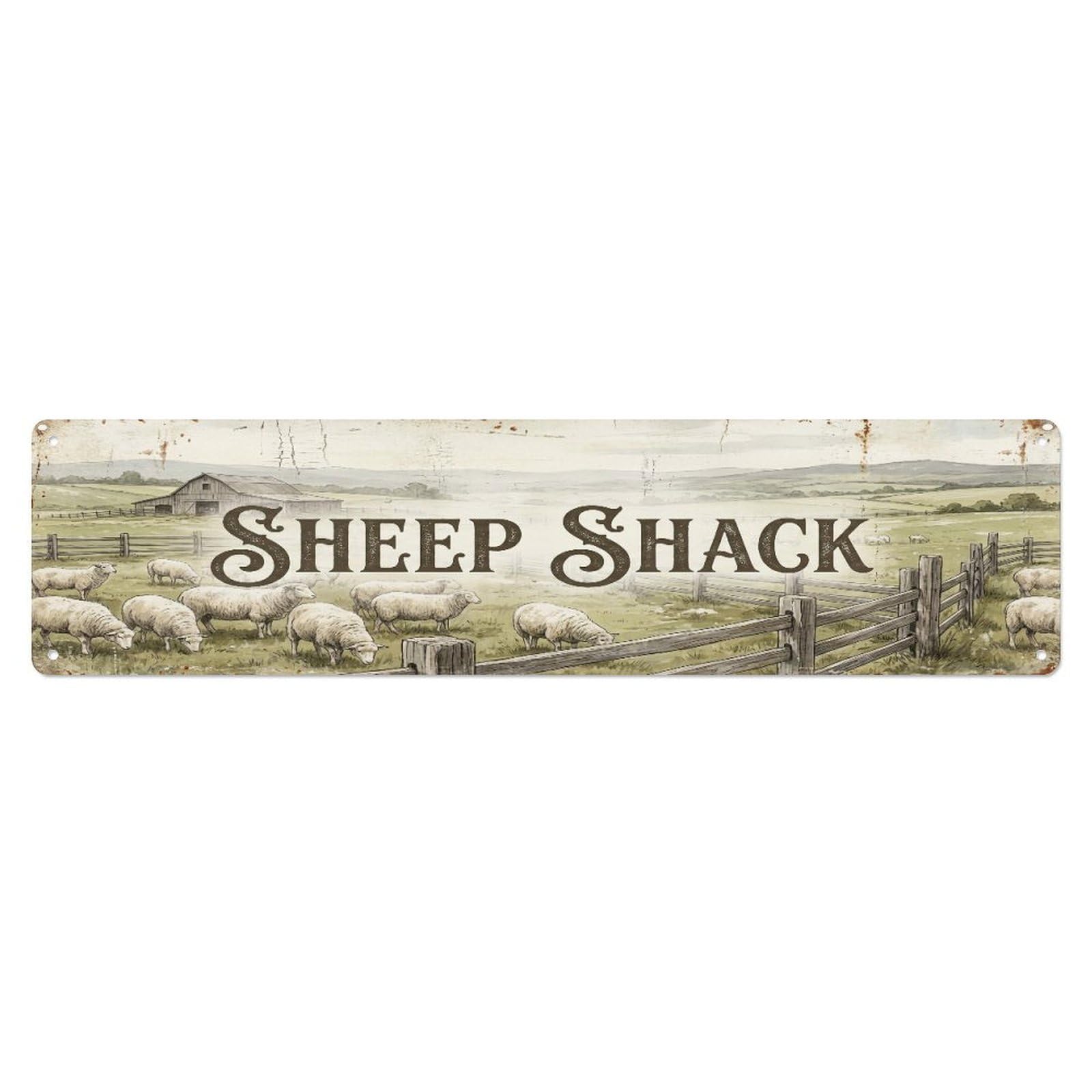 Xanthor Style Metal Tin Sign Vintage Pen Baa Sheep Farmhouse Funny Sheep Backyard Farm