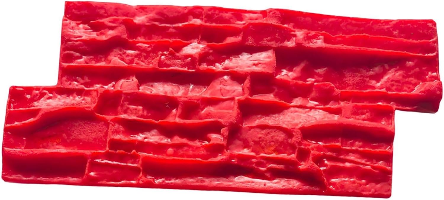 BLWOTMOR 屋外パティオ用の赤い石のテクスチャコンクリートパッド