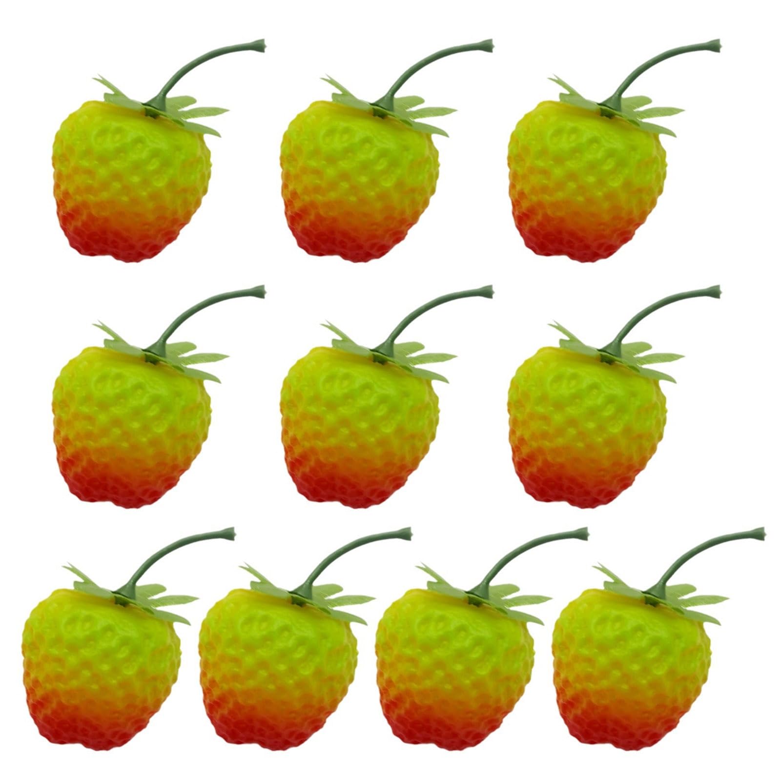 TFAOYS Artificial Strawberries Lifelikes Yellow Green Strawberries Model Fake Realistic Fruit Decorations Home Props Fake