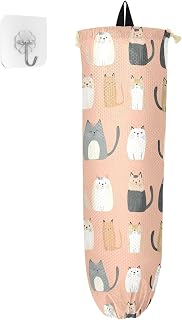 Bag Holders For Plastic Bags Recycle Bag Organizer Plastic Bag Holder Wall Mount Grocery Bag Holder Dispenser for Kitchen Sweet Maine Cooncats Peach