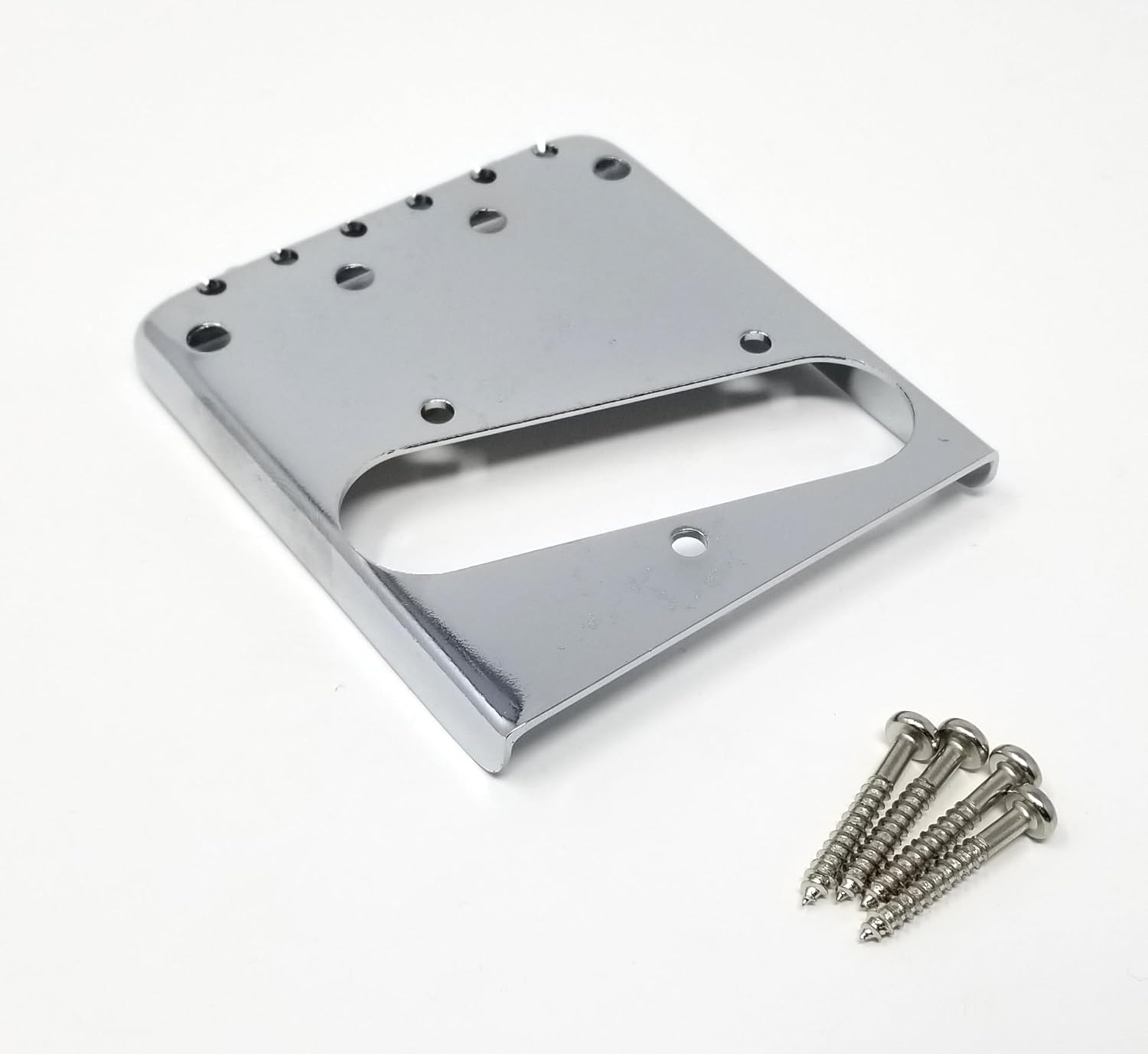 Generic Left Handed Tele Telecaster Guitar Bridge with Brass Saddles Chrome, Lefty TL Ashtray Bridge with Mounting Screws, TLB011-L