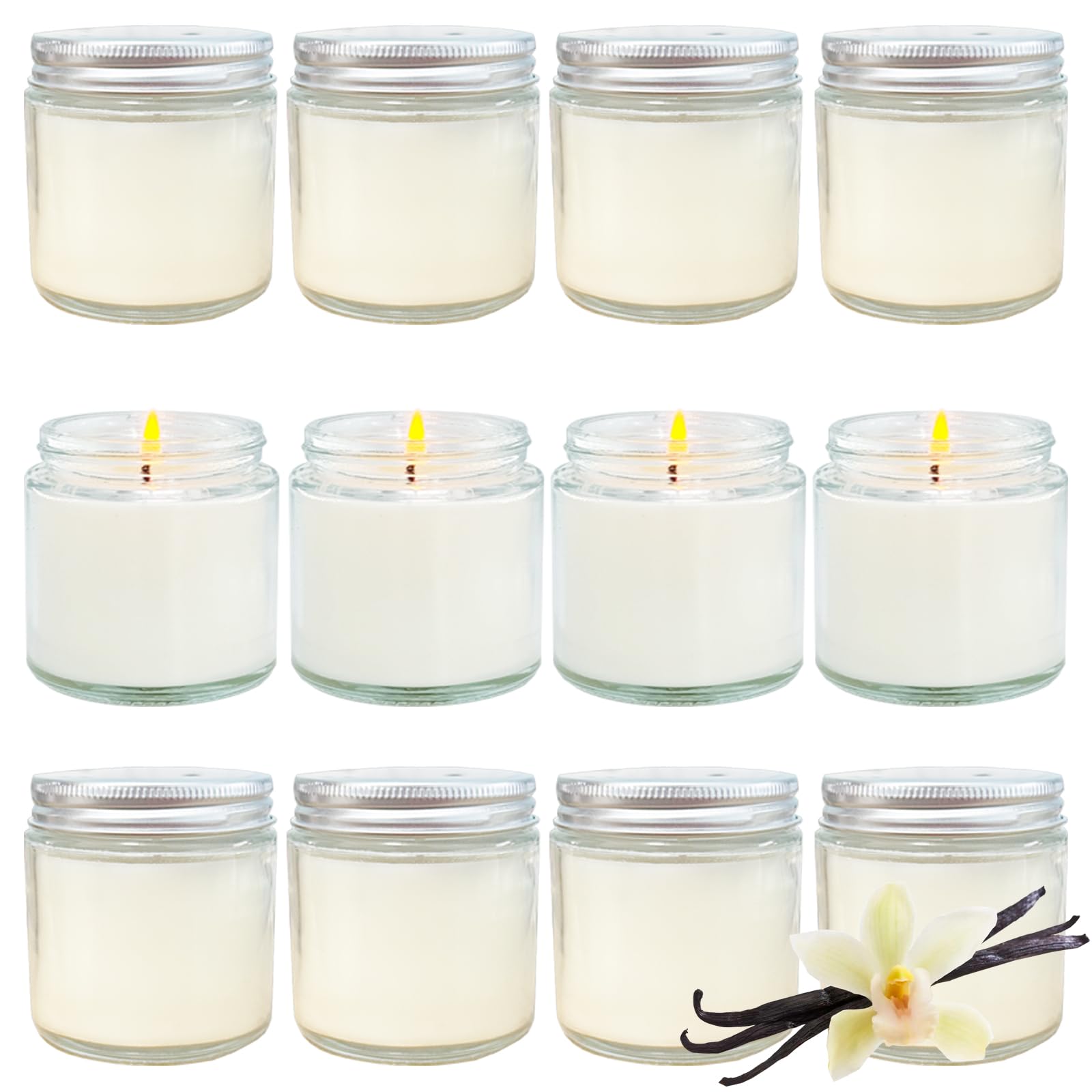 Photo 1 of Veiuwa 12 Pcs 4 Oz Mini Soy Candles,Vanilla Scented,Aromatherapy Candle,Bulk Candle Set?Great Stress Relieving Scented Candles for Girls as a Gift for Birthdays, Weddings and More!