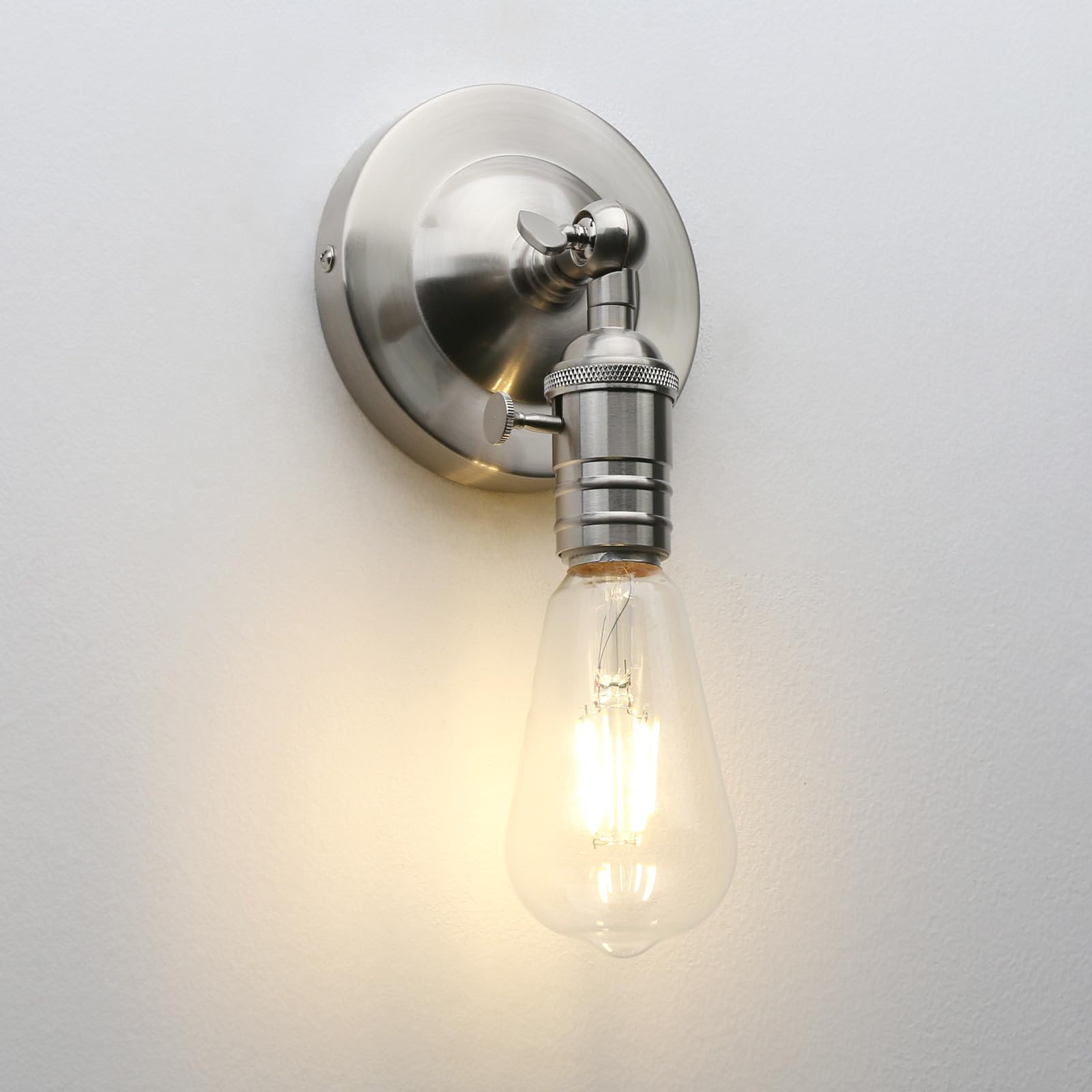Yosoan Lighting Vintage Up/Down Wall Light Industrial Antique Wall Lamp Fitting Fixtures,Wall Sconce Edison Lamp for Kitchen, Hall, Dining Room, Bedroom,Bar, Restaurants, Coffee Shop (Brushed Color)