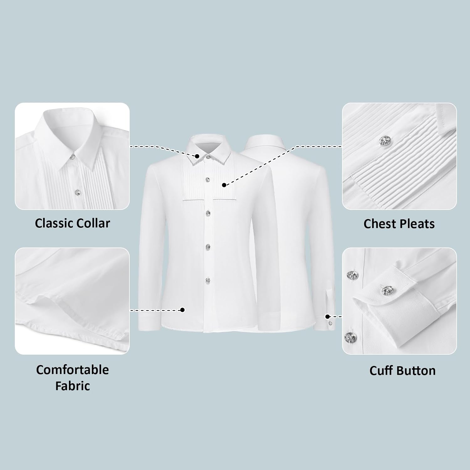 Lamgool Tuxedo Suits for Boys Floral Jacquard Kids Formal Outfit 4-Piece Set with Blazer Shirt Pants Bow tie Prom Wedding - Image 6