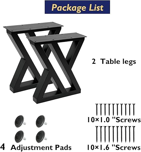 Miniatura 4 de Patas de mesa auxiliar de 16 pulgadas de alto, patas de banco de metal modernas, base de mesa auxiliar industrial triangular resistente, patas de
