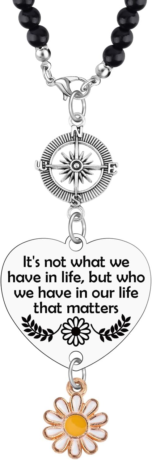 Sazuwu Inspirational Gifts for Women Men Inspirational Car Hanging Accessories Friendship Present for Best Friend Soul Sister Bestie Bff Birthday Gift for Daughter Mom Aunt New Driver Graduation Gift