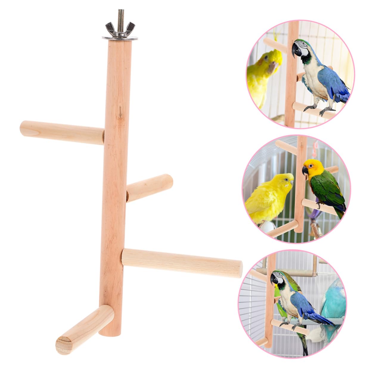 YARNOW 8 Piezas De Juguete para Pájaros Perca para Periquito Juguete Percha De Madera Natural para Pájaros Perchas para Cacatúas Soportes para para Loros Accesorios para