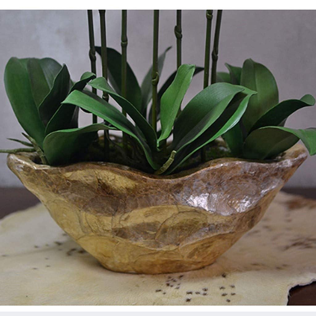 Realistische künstliche Phalaenopsis-Seidenblume, künstliches Arrangement, gelbe Schmetterlingsorchidee-Bonsai mit Harzvase, künstliche Orchideen-Bonsai