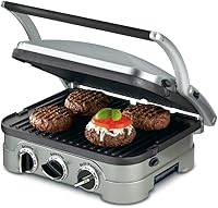 Cuisinart GR-4NP1 Griddler 5-in-1 Indoor Grill & Panini Press - Reversible Nonstick Plates, Dishwasher Safe, Stainless Steel