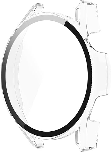 Miniatura 7 de FitTurn Funda protectora de pantalla compatible con Huawei Watch GT 3 de 1.654 pulgadas y 1.812 pulgadas con carcasa de vidrio templado HD, marco de