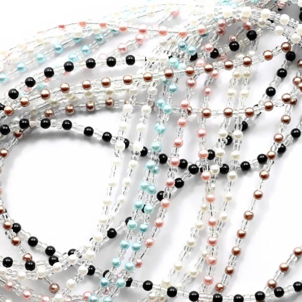 12 STÜCKE Perlen Perlen Brillenband for Frauen Lesebrillen Brillenketten Seilhalter (Color : A, Size : 60 cm) (A 7 3/8)