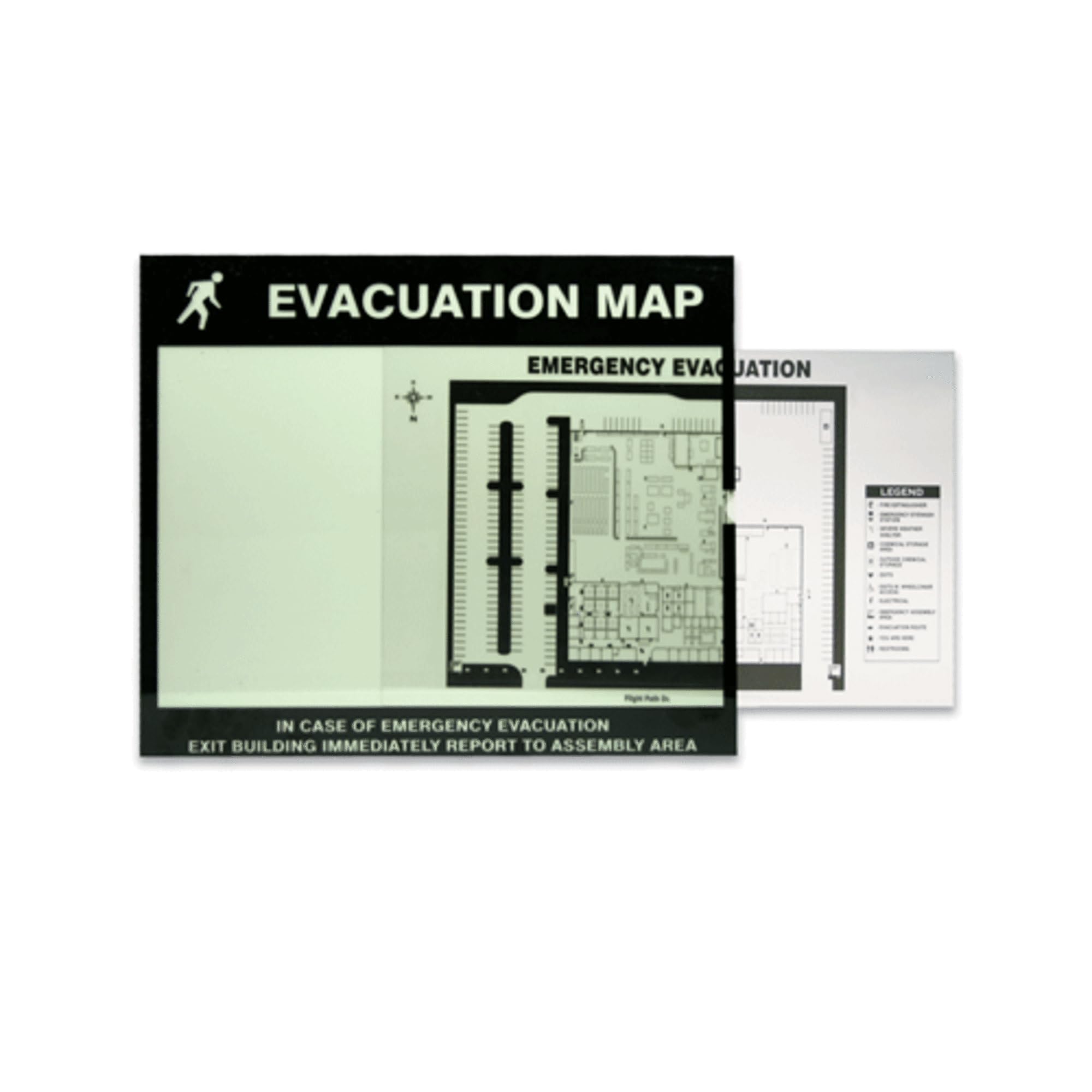 AccuformNMC Wall Mounted Emergency Evacuation Map Holder, Holds 8.5" x 11" Insert, Emergency Map Holders for Office or Workplace, Made in The USA,