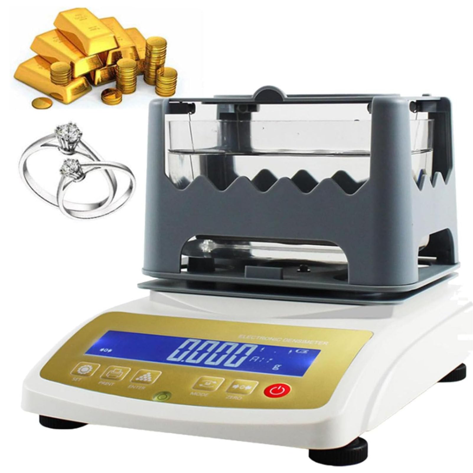 Cashwise Multicolor Gold Purity Analyser Meter Digital Electronic Gold Purity Tester Machine, Gold Purity Content Detector, Gold Density Meter,Purity Density Meter, Precious Metal Authenticity Tester Mdj-300K