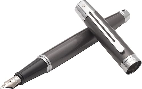 Miniatura 3 de Sheaffer 300, gris metálico, borde de placa cromada, pluma estilográfica: punta media (E0932953) por Sheaffer