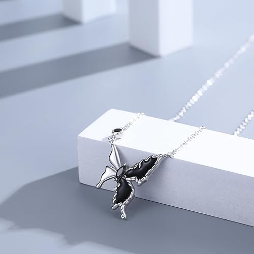 Miniatura 2 de CUOKA MIRACLE Butterfly Jewelry, 925 Sterling Silver Butterfly Necklace Dainty Moonstone Butterflies Pendant Mothers Day Gift for Women Mom Graduate