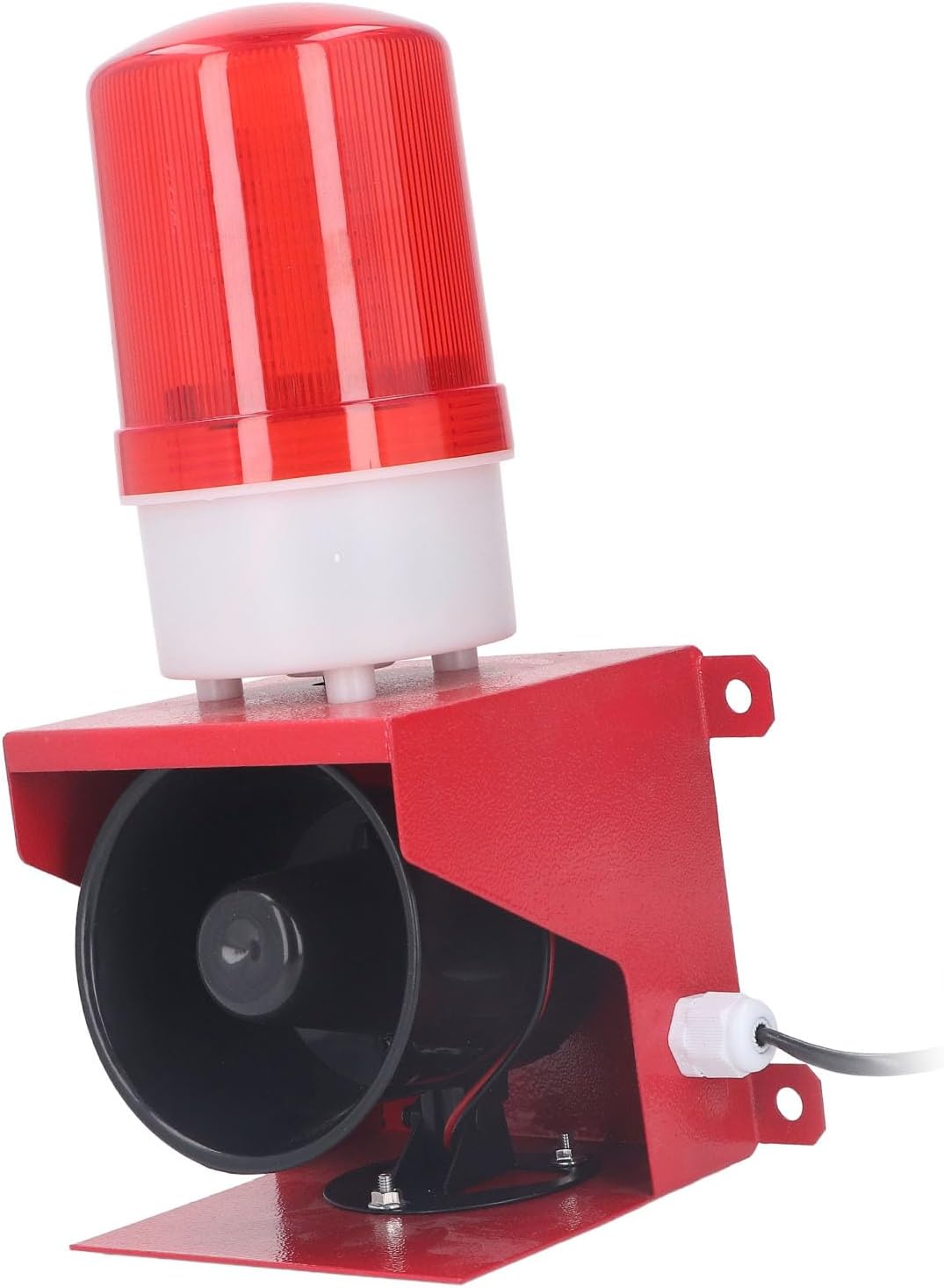 Yosoo Health Gear Industrial Alarm Siren with Strobe Light, 115dB Loud Watertight IP65 Horn, 35W Heavy Duty Wall Mount Siren for Factory, Warehouse, and Plant Security Systems (US Plug 110V)
