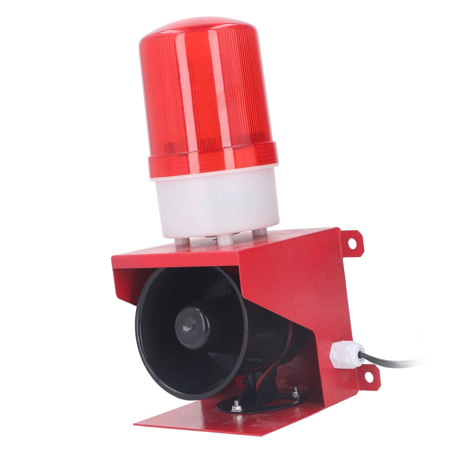 SIXRUN Sirena Industrial Alarma 115dB Impermeable Bocina Sonido Luz LED para Minería Construcción Fábrica Almacén (DC12V)