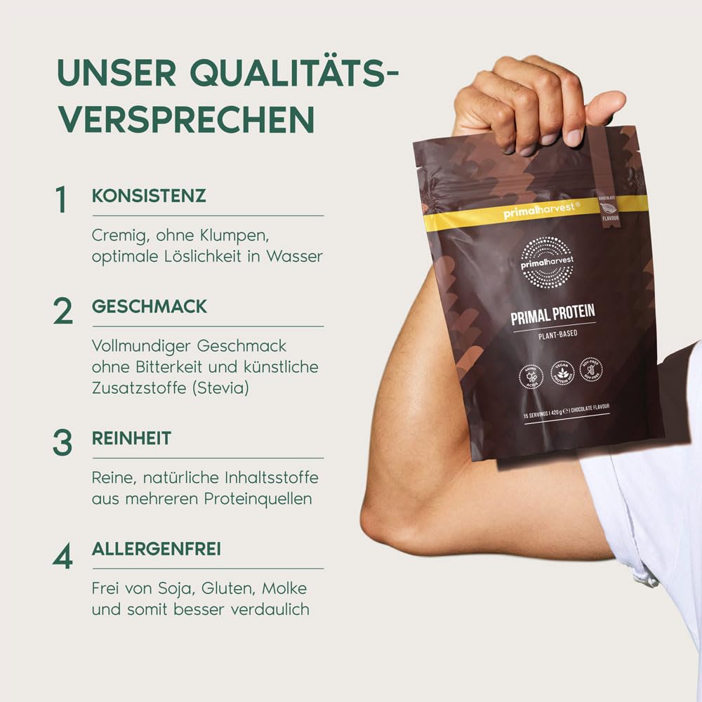 Primal Harvest Primal Protein Veganes Proteinpulver aus Fava-Bohnen Kichererbsen Reis 20 g Protein pro Portion 1 Pack 15 Servings