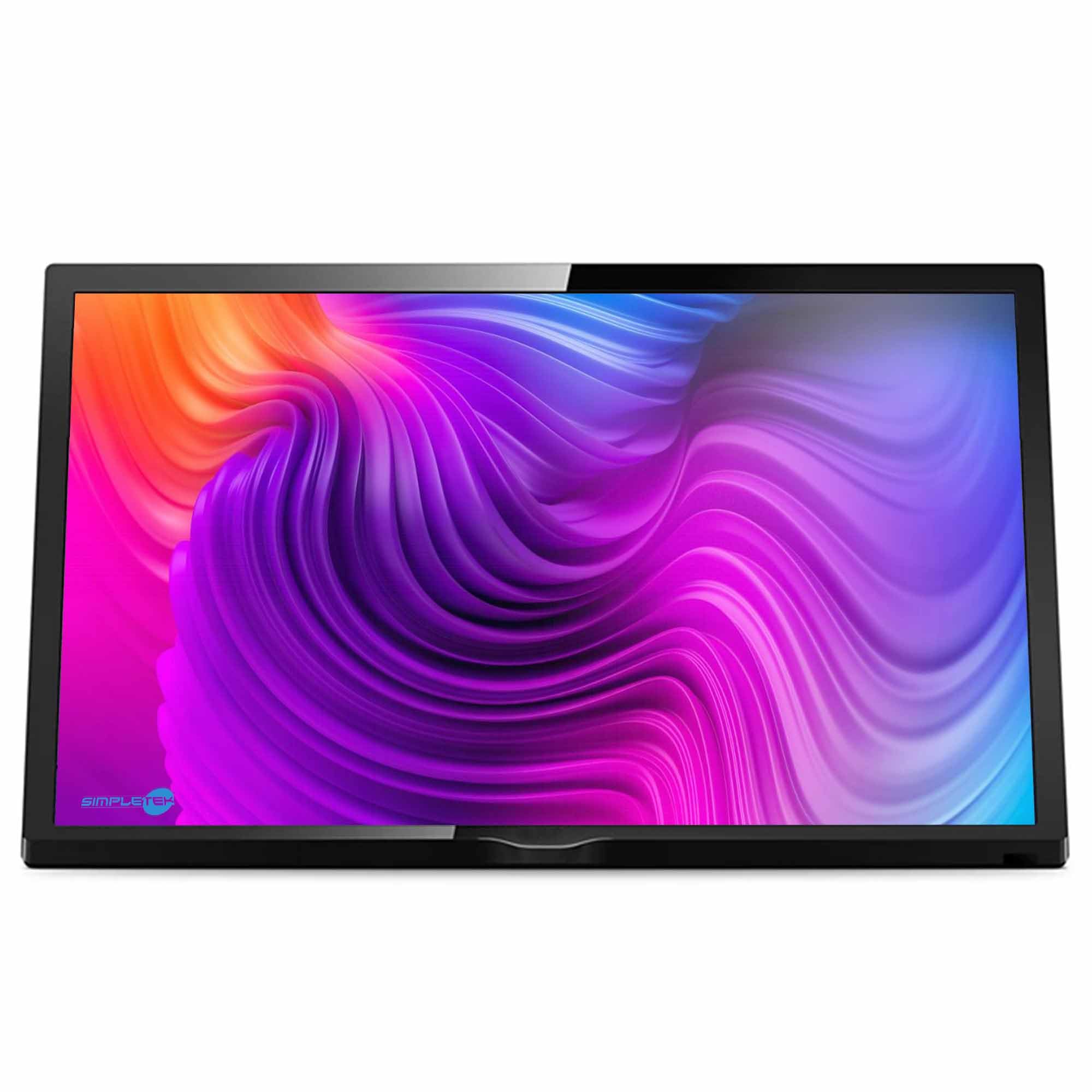 SIMPLETEK - TV LED 22" Full HD 1080p - DVB-T2/S2 | 1xCI+ 2xHDMI 1xVGA 1xScart 1xUSB 1xSAT Audio digitale | Basso consumo energetico - Con base