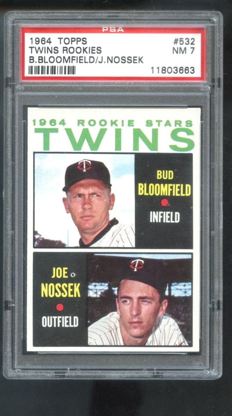 1964 Topps #532 Twins Rookie Stars Bud Bloomfield Joe Nossek PSA 7 Graded Baseball Card NM MLB Minnesota Rookies