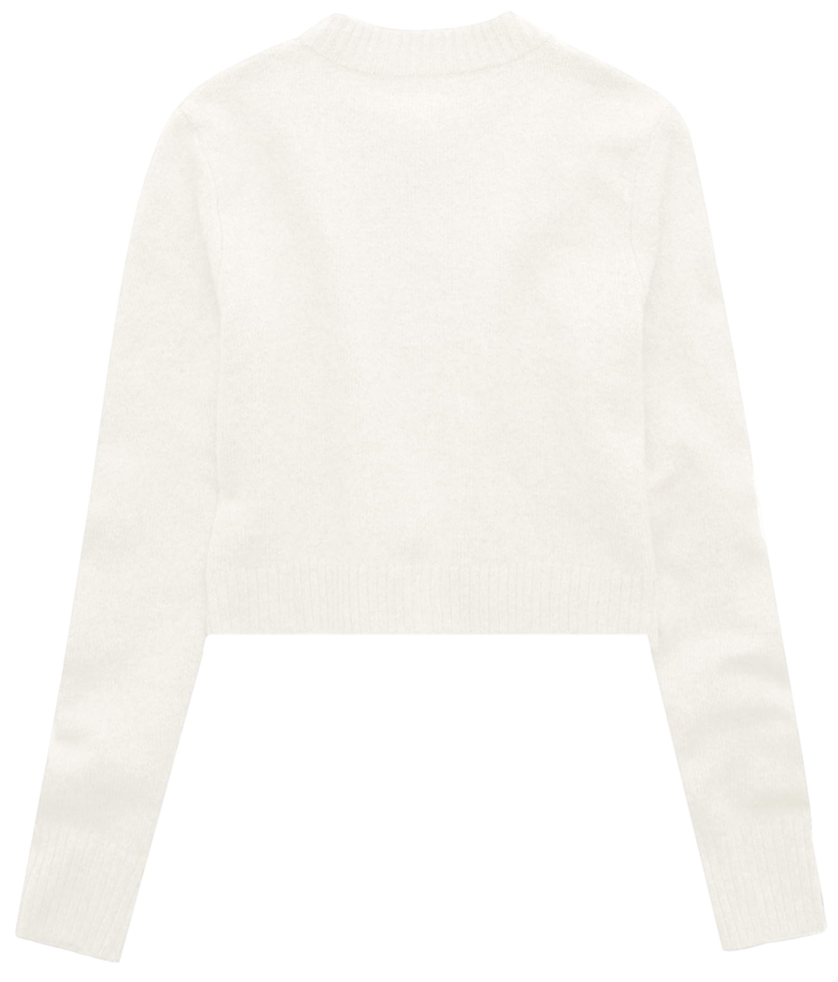 EXCHIC Femmes Confortable Manches Longues Front Ouvert Court Cardigan Pull Coupe Slim Col Rond Boutonné Gilets