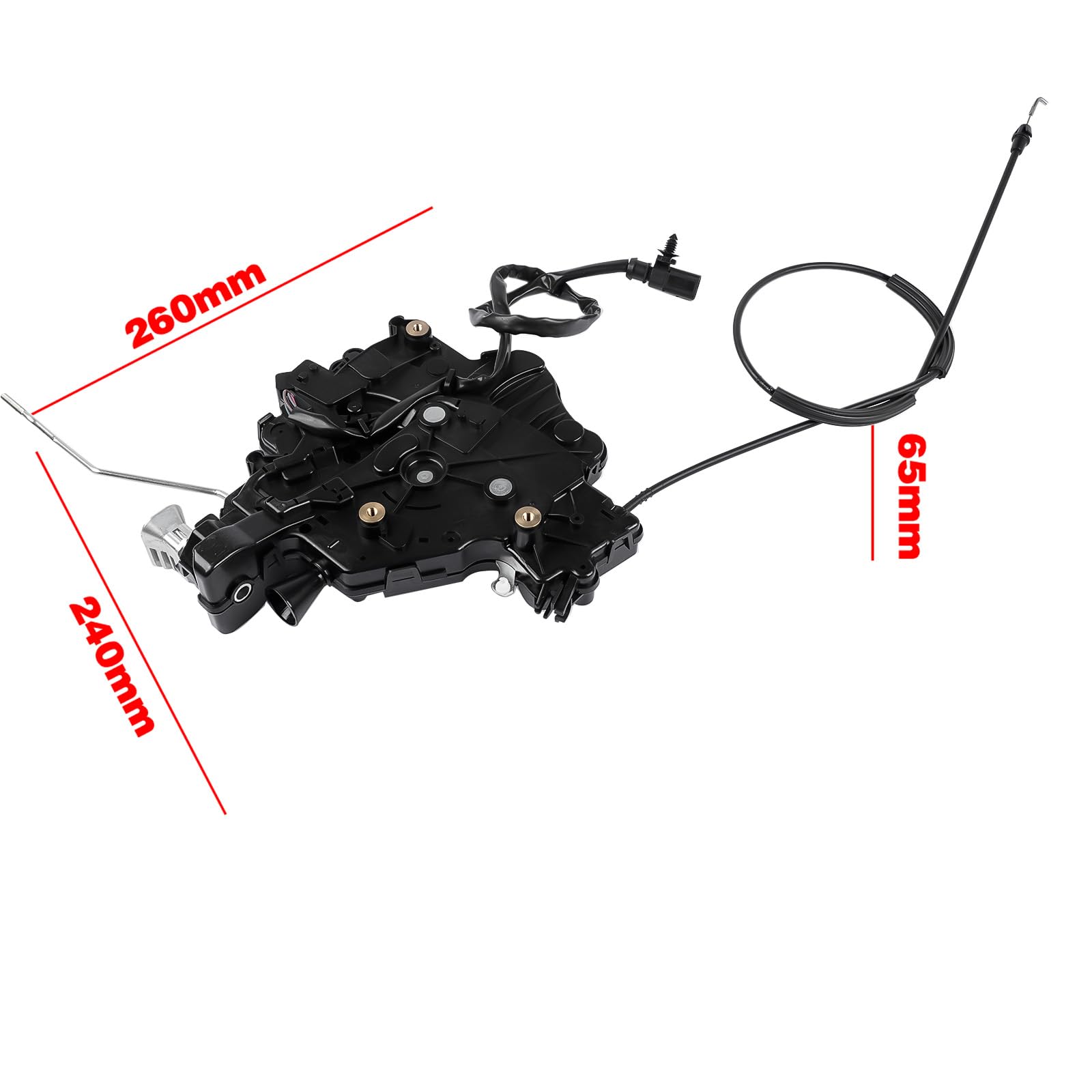 Serrure de porte droite coulissante compatible avec Trans-p0rter T5 2003-2008 7H0843654BR