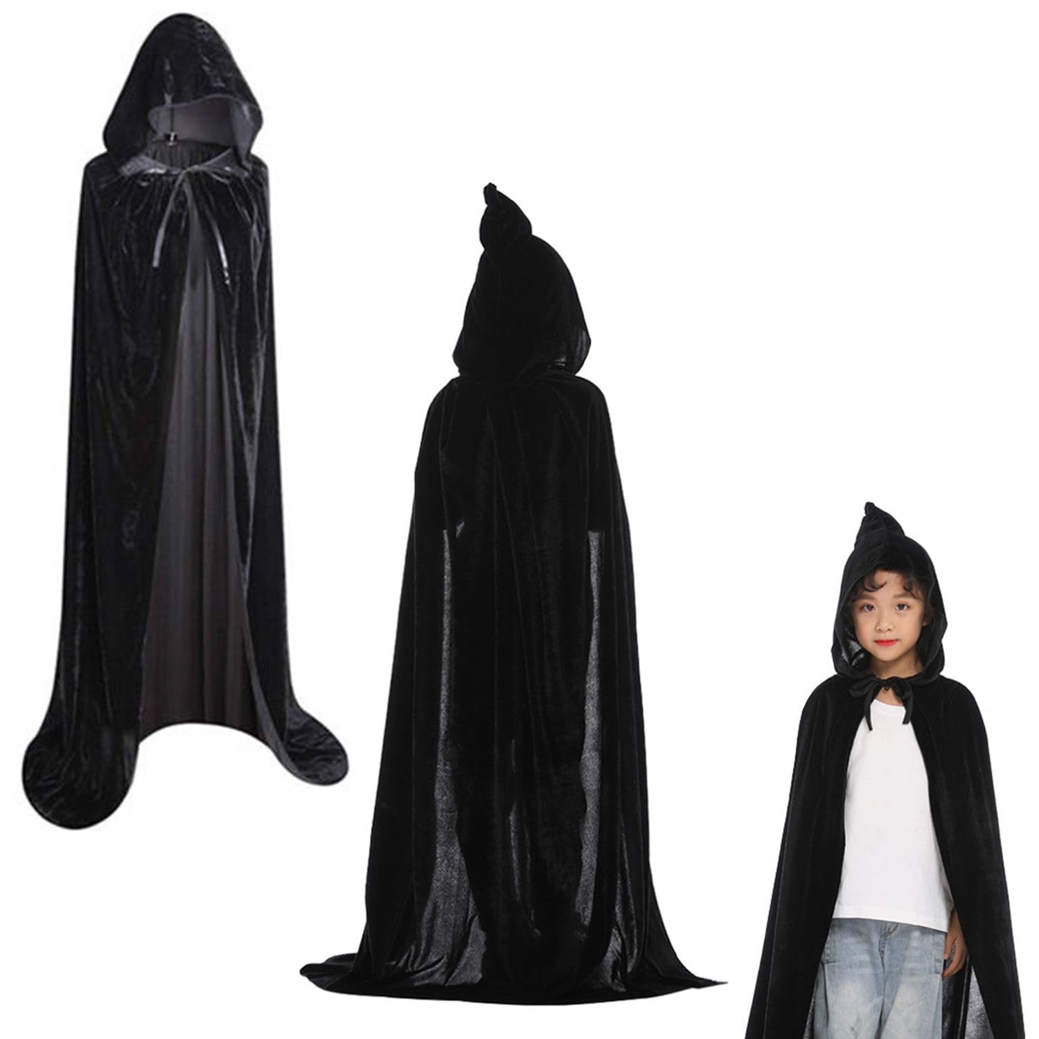 Home SmartHalloween Velvet costume for Kid's Hooded Cloak Long Costume Girls Boys Gift for Birthday Party Christmas