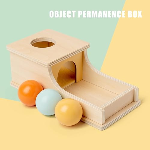 Miniatura 8 de Busy edition Montessori Caja de permanencia de objetos, sonido silencioso, bola de color de madera, juego de gota para niños de 6 meses, 1, 2, 3