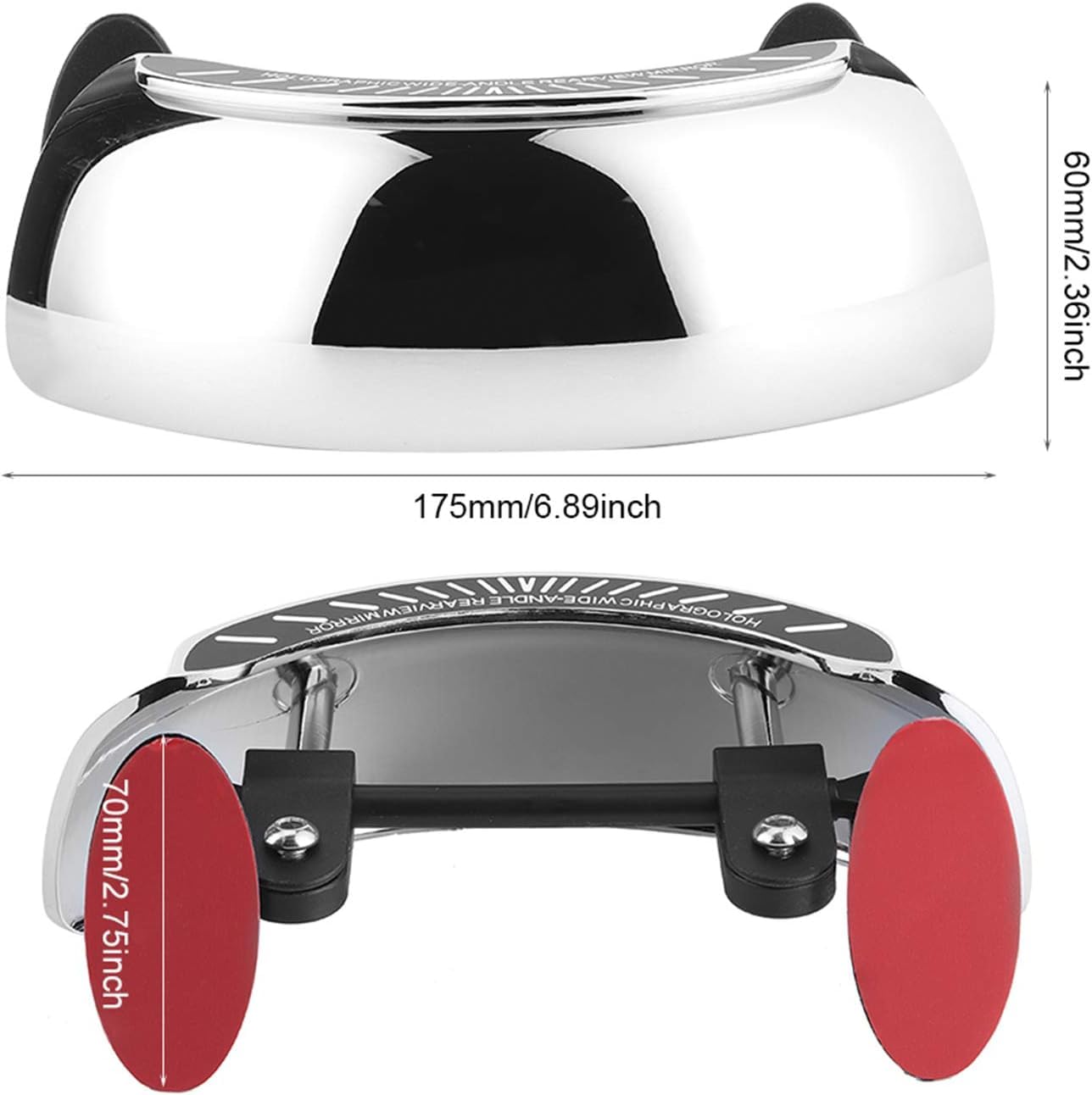 Coverzone Motosiklet Kör Nokta Aynası Ön Cam Dikiz Aynası 180 Derece Geniş Açılı | Ayarlanabilir Dikiz Güvenlik Aynalası 17cm x 6cm | GR-78