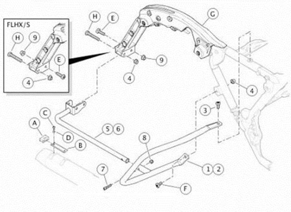 HTTMT- US-TGHD-SG04-BK2- US Front Saddlebag Bracket Guard Crash Bar Compatible With Harley Touring Road Glide FLH 14+