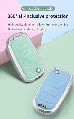 Miniatura 7 de HIBEYO Funda para llavero de automóvil Volkswagen VW Jetta Beetle Tiguan Passat Golf MK6 Polo 3 botones Funda de protección para llave de automóvil