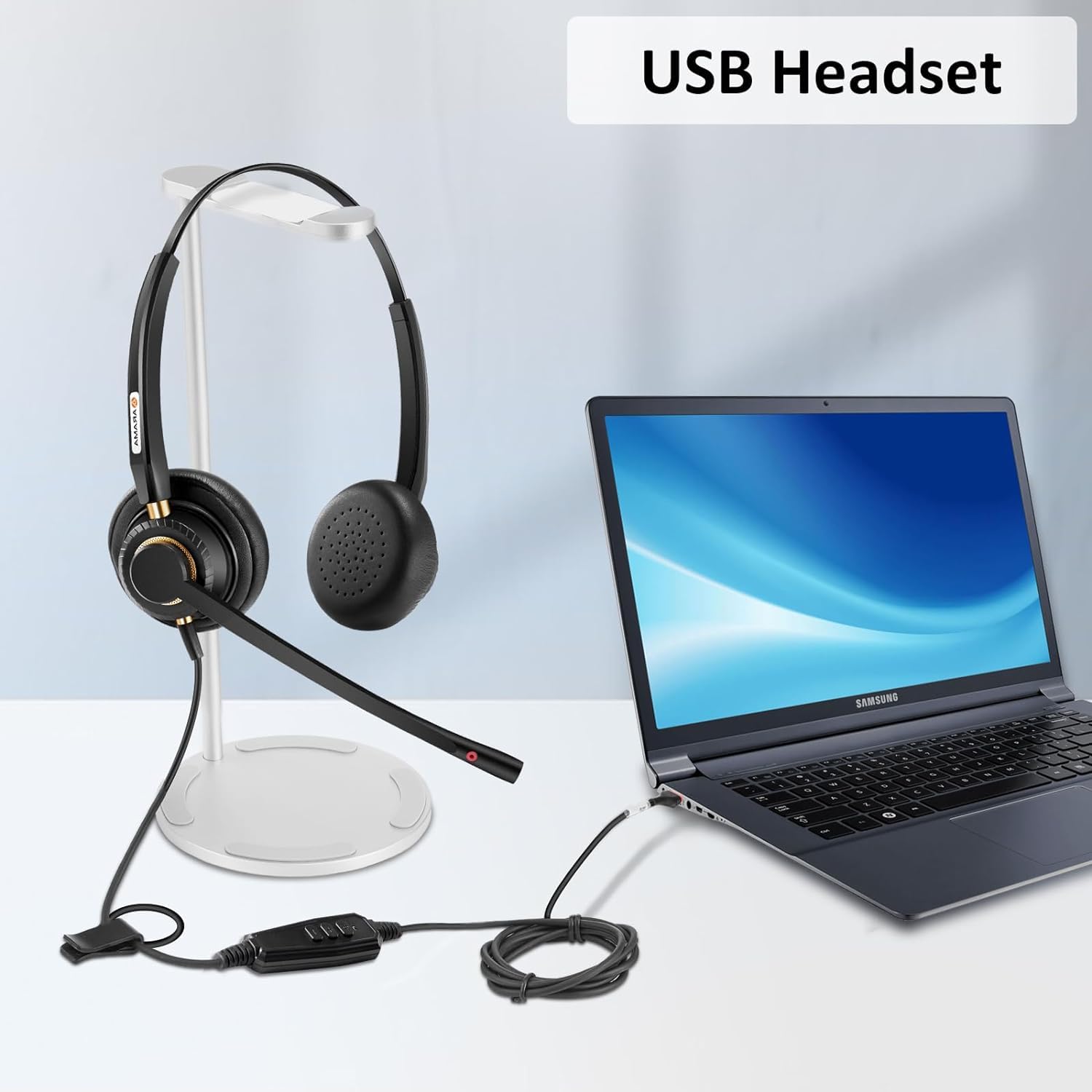 Auricular USB, Llamada Clara Con Cable Para Computadora, Diadema