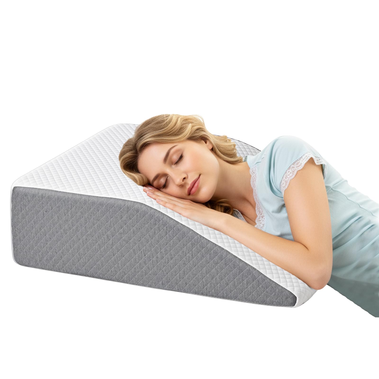 DUMOS Wedge Pillow Body Pillow for Sleep Apnea Neck Pain Relief Post Surgery Sleeping Comfort Acid Reflux Heartburn