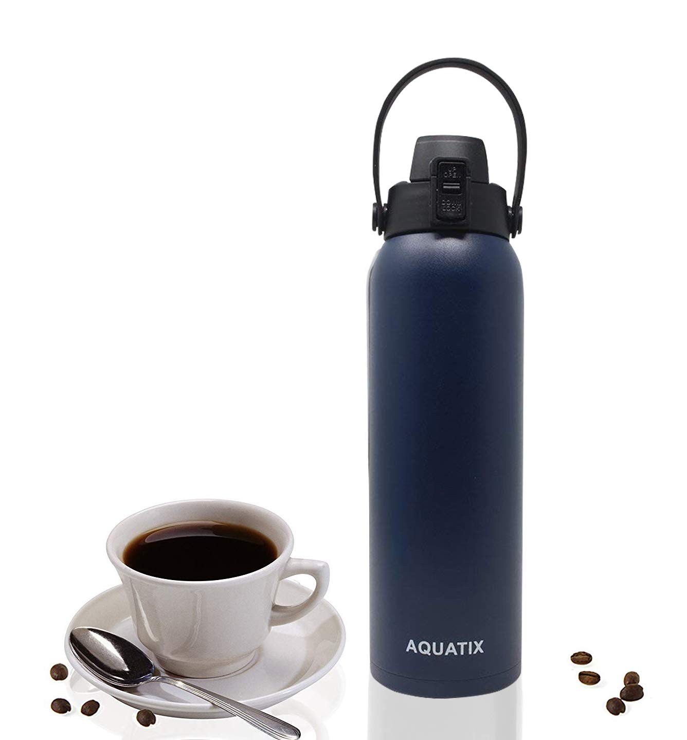Amazon.com: Aquatix Flip Top Double Wall Insulated Stainless Steel