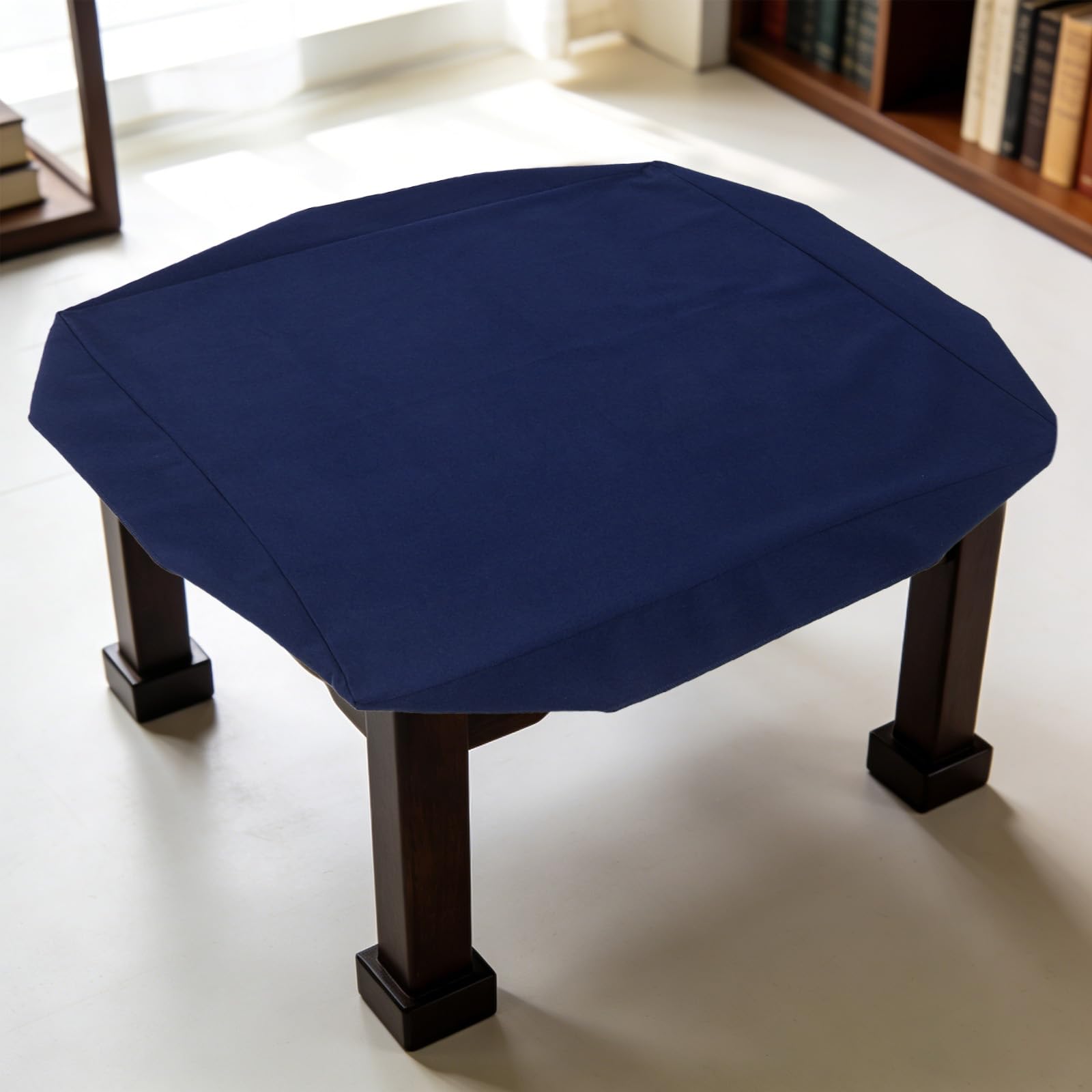Toddmomy Tapete Plegable para Mesa de Juego de 86x86 Cm, Antideslizante, Color Azul Oscuro, para Póker, Mahjong y Juegos de Mesa, Fácil de Transportar y Limpiar, Accesorio Portátil