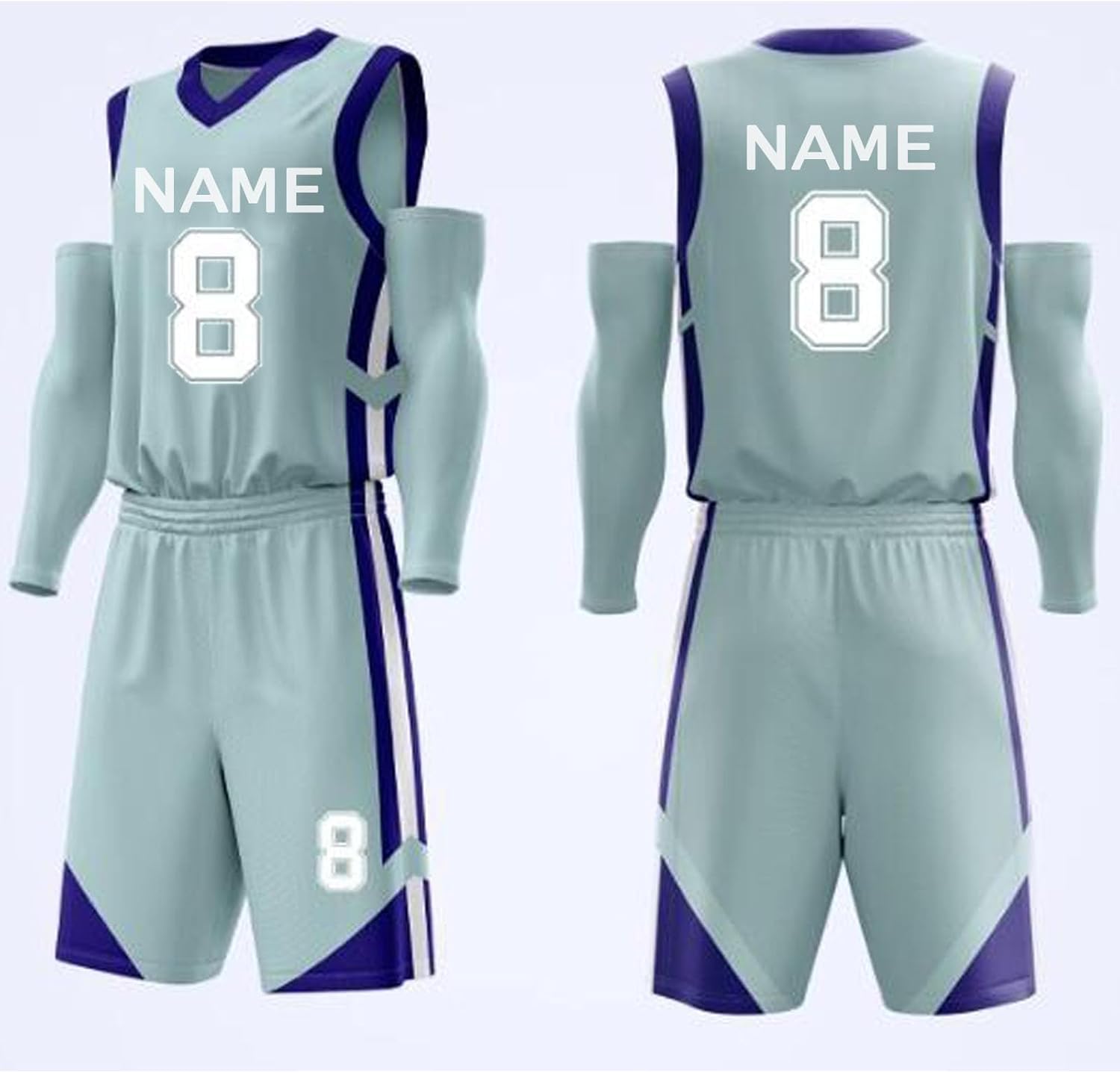 Personalisiertes Basketball-Trikot Männer Frauen Kinder Mit Namensnummer Team Logo Basketball Shorts Set Basketball Trikot, Blue, XL